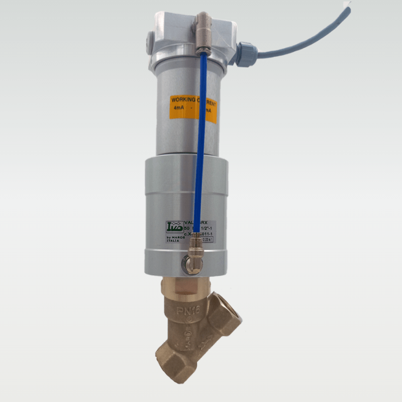 Modulating valve for steam and high temperature fluids brass body